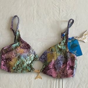 Lisa Blue D-DD Bikini top - RAINBOW SERPENT (#50)